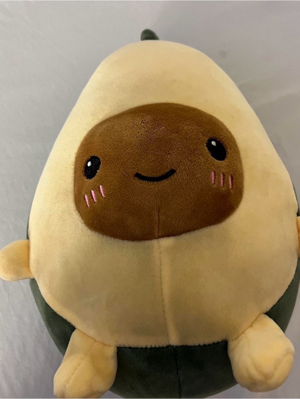 Kawaii Avocado Plush Toy - Cream & Green Cute Stuffed Avocado